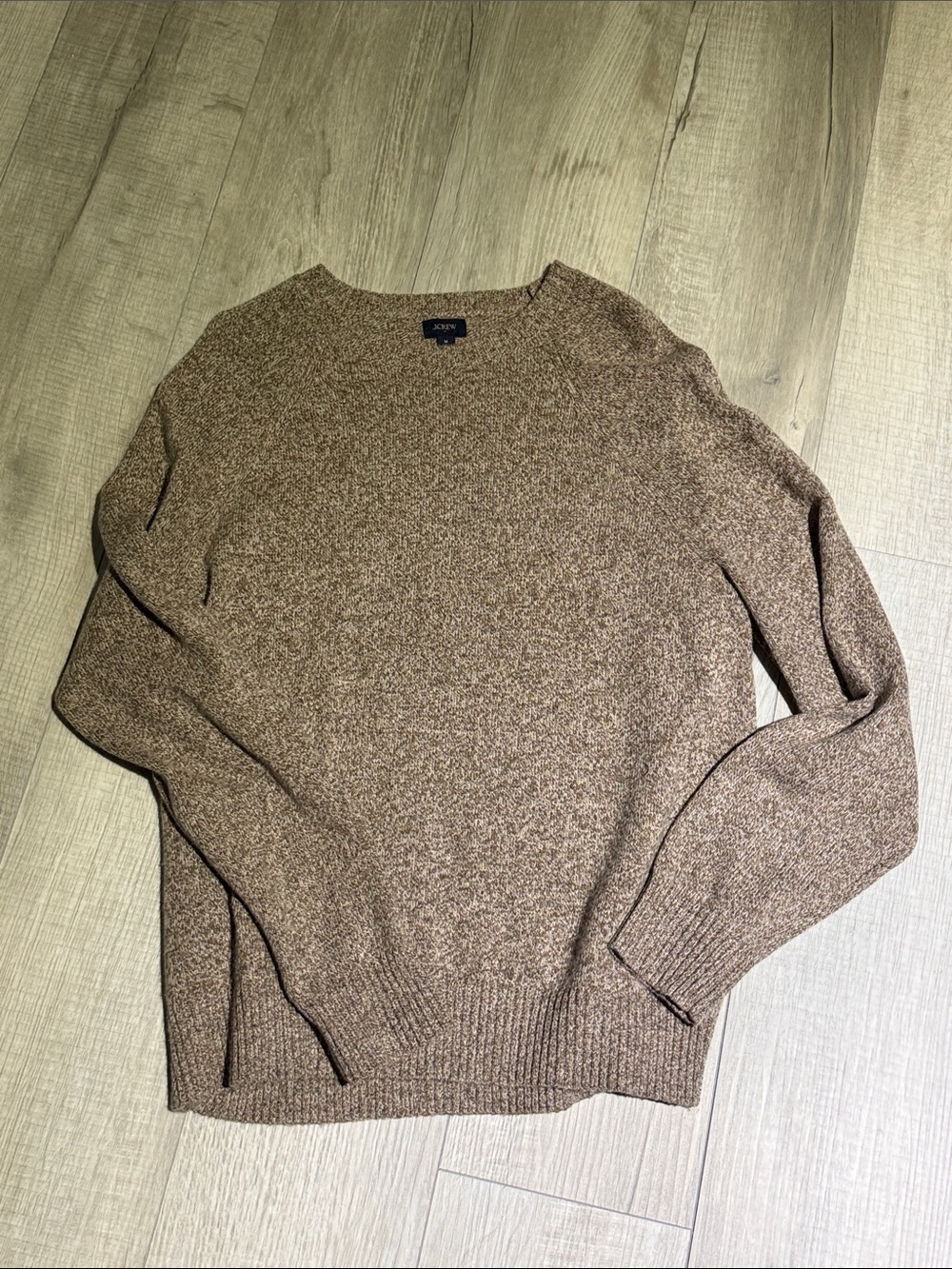 J. Crew Factory Men's Heathered Taupe Crewneck Sweater
